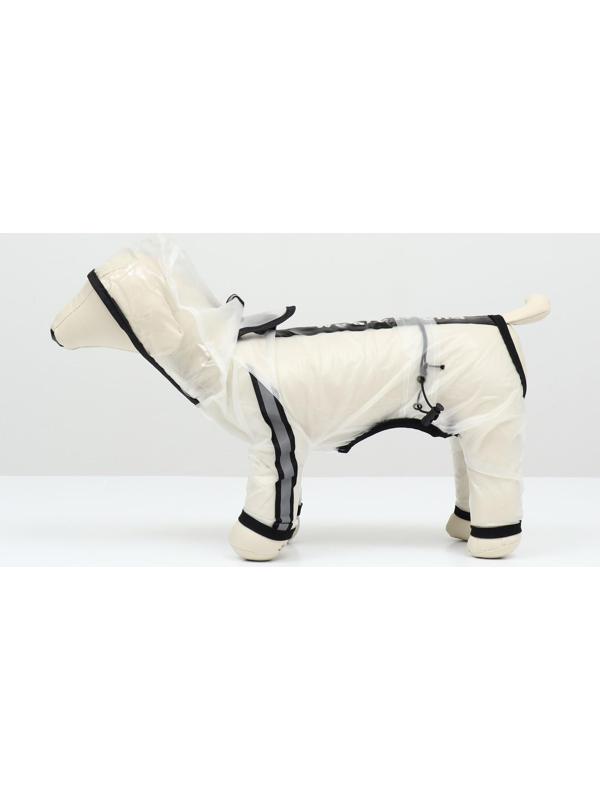 Дождевик-комбинезон для собак, размер ХL (ДС 38, ОГ 50, ОШ 41,5 см, вес 11-15 кг), прозрачный   9383