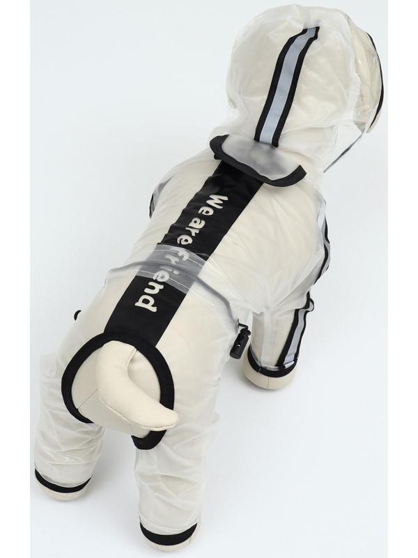 Дождевик-комбинезон для собак, размер  5ХL (ДС 54, ОГ 81,5, ОШ 61 см, вес 40-50 кг), прозрачный   93