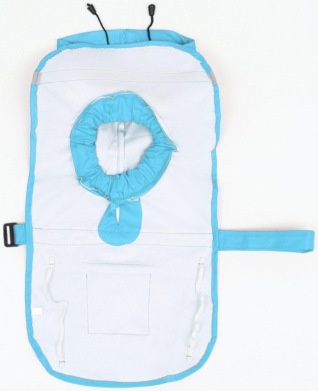 Дождевик для собак, размер XS (ДС 15-20, ОГ 17-22, ОШ 13-17 см), голубой