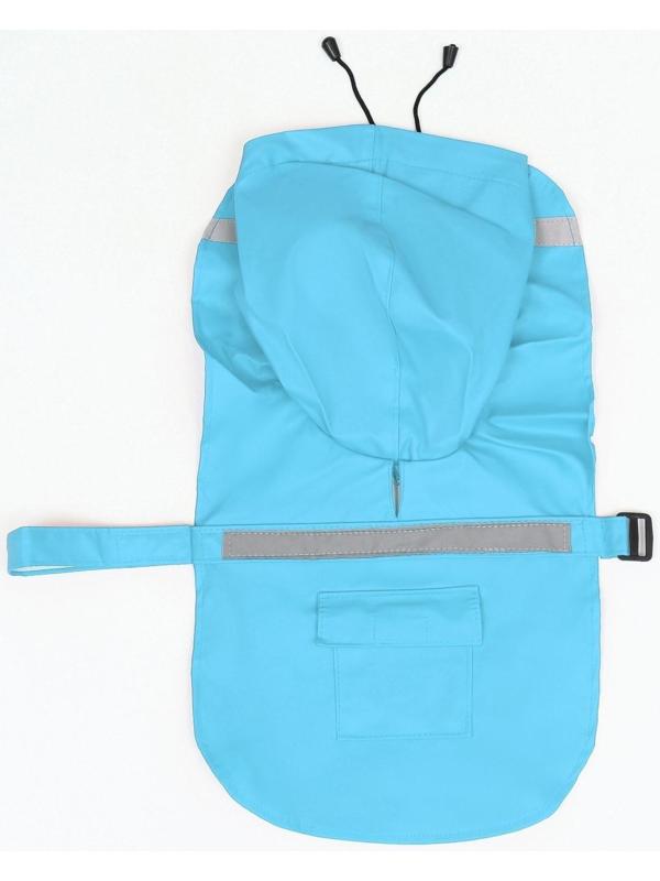 Дождевик для собак, размер XS (ДС 15-20, ОГ 17-22, ОШ 13-17 см), голубой