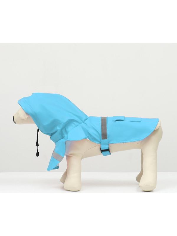 Дождевик для собак, размер XS (ДС 15-20, ОГ 17-22, ОШ 13-17 см), голубой