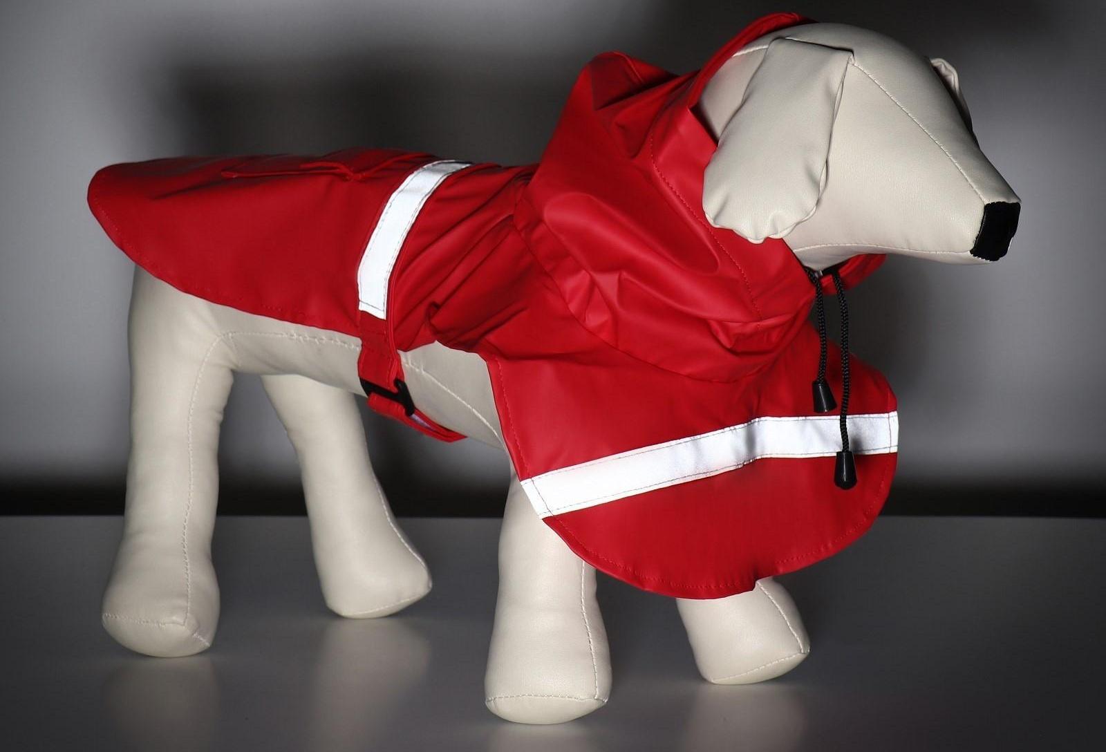 Дождевик для собак, размер S (ДС 20-25, ОГ 25-30, ОШ 17-21 см), красный