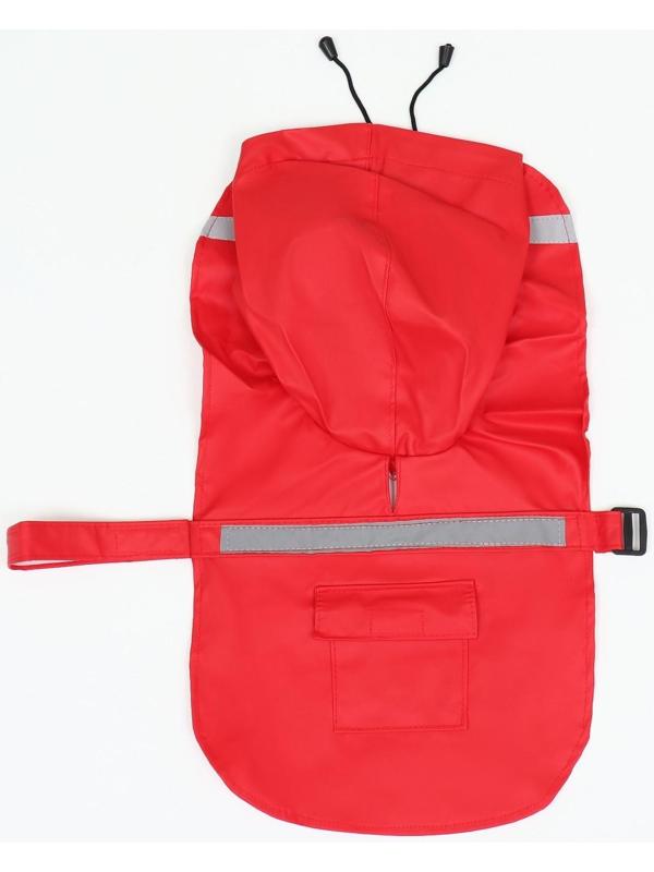 Дождевик для собак, размер S (ДС 20-25, ОГ 25-30, ОШ 17-21 см), красный