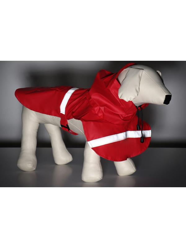 Дождевик для собак, размер S (ДС 20-25, ОГ 25-30, ОШ 17-21 см), красный