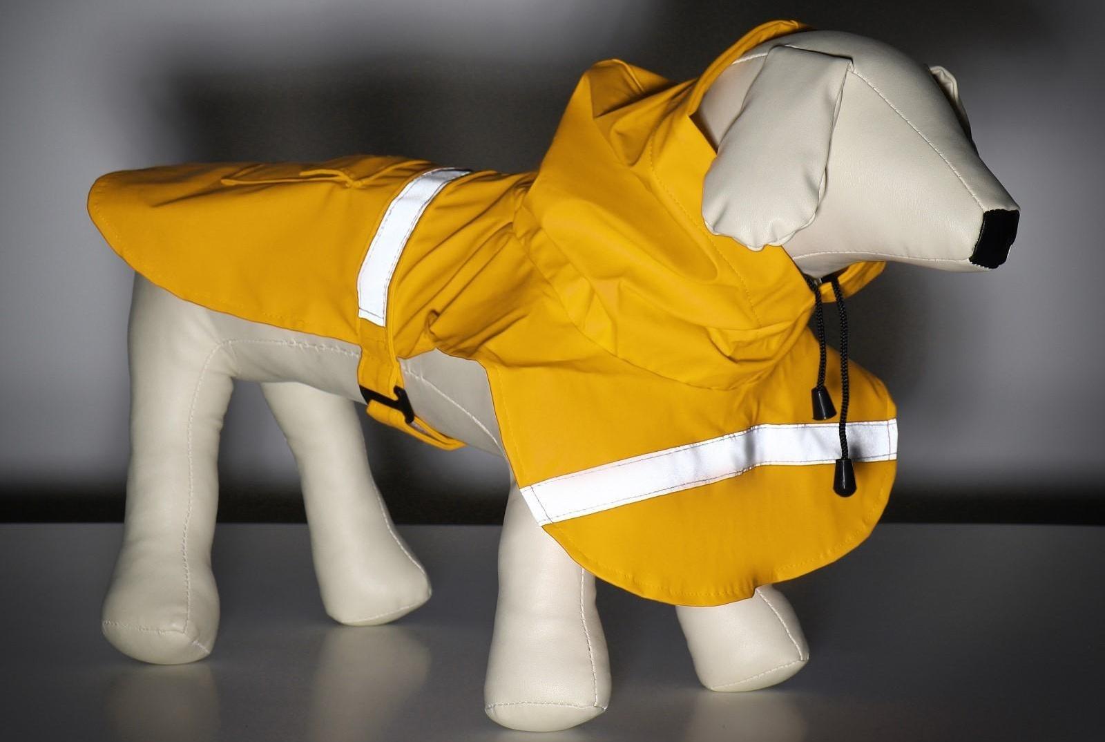 Дождевик для собак, размер М (ДС 25-30, ОГ 33-35, ОШ 21-25 см), жёлтый