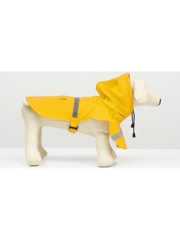 Дождевик для собак, размер М (ДС 25-30, ОГ 33-35, ОШ 21-25 см), жёлтый