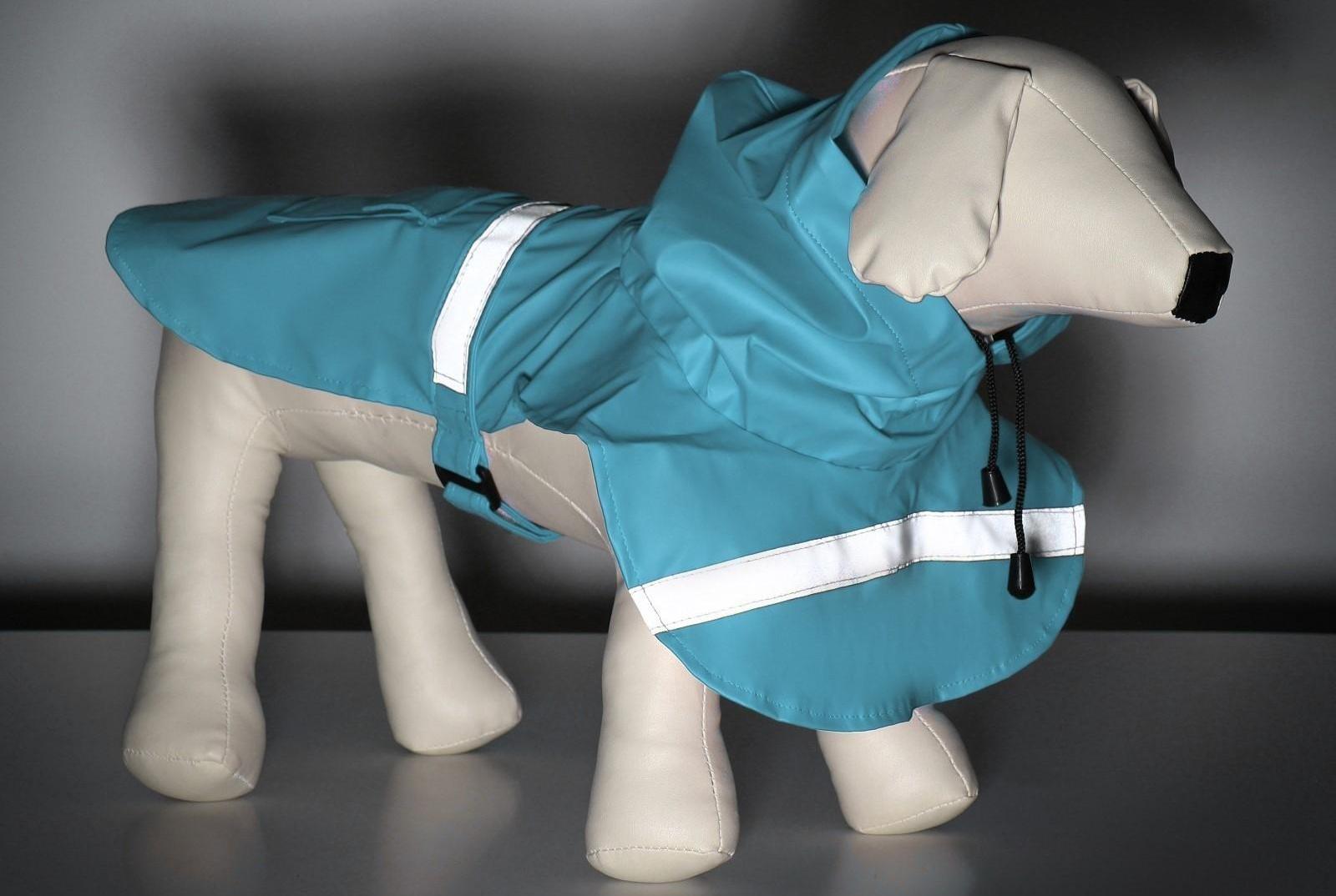 Дождевик для собак, размер М (ДС 25-30, ОГ 33-35, ОШ 21-25 см), голубой