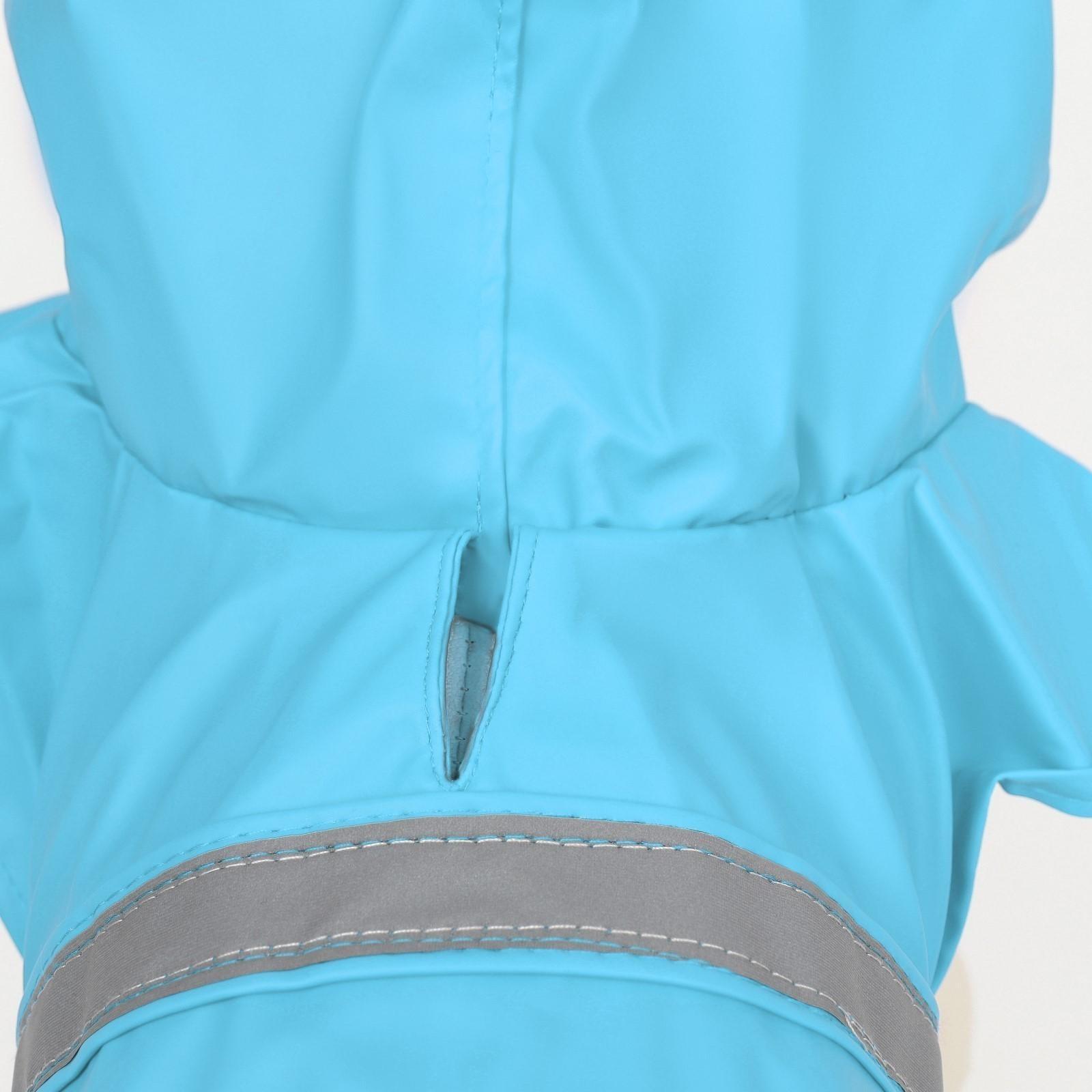 Дождевик для собак, размер М (ДС 25-30, ОГ 33-35, ОШ 21-25 см), голубой