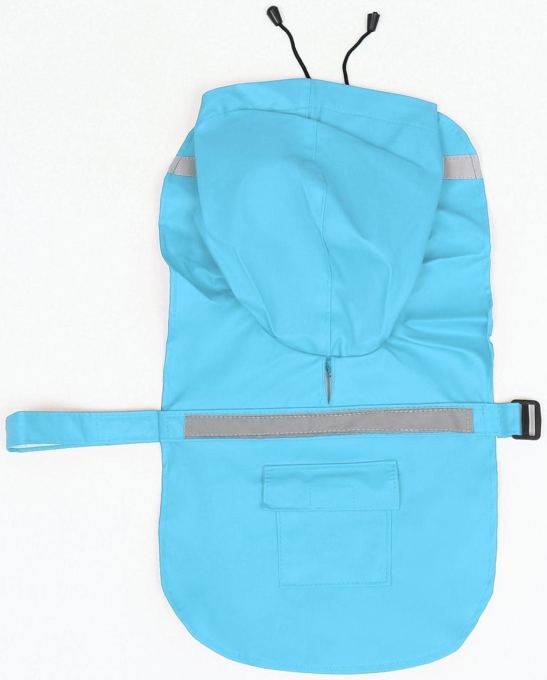 Дождевик для собак, размер М (ДС 25-30, ОГ 33-35, ОШ 21-25 см), голубой