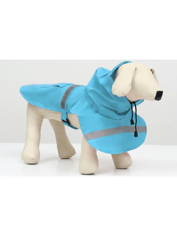 Дождевик для собак, размер М (ДС 25-30, ОГ 33-35, ОШ 21-25 см), голубой