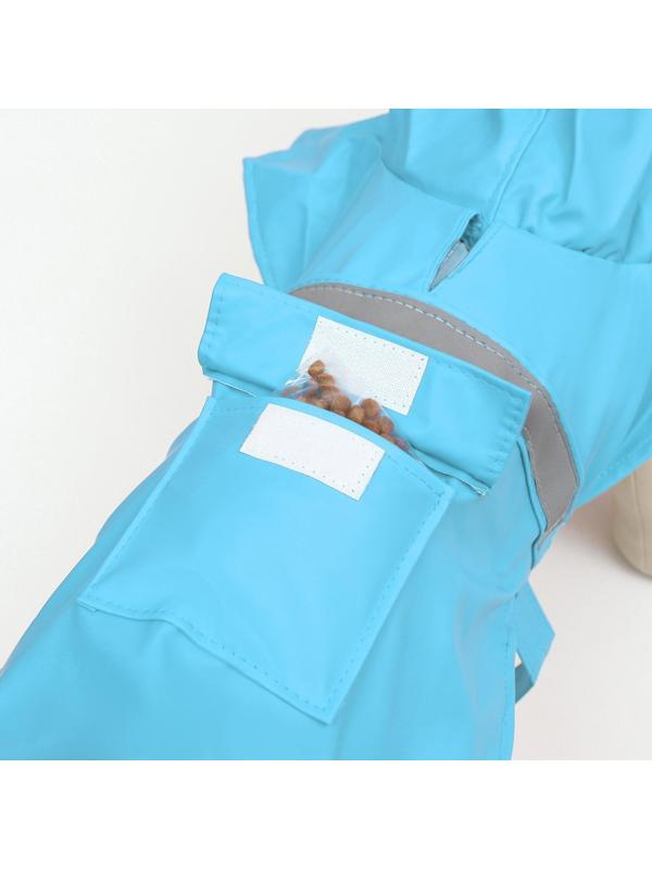 Дождевик для собак, размер М (ДС 25-30, ОГ 33-35, ОШ 21-25 см), голубой