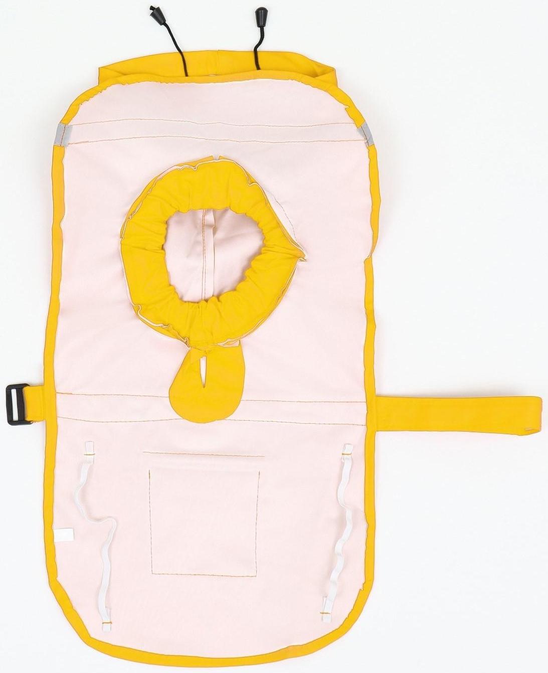 Дождевик для собак, размер L (ДС 30-35, ОГ 38-43, ОШ 26-31 см), жёлтый