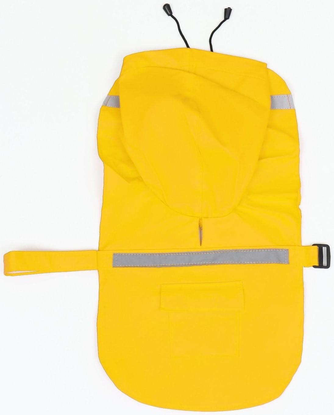 Дождевик для собак, размер L (ДС 30-35, ОГ 38-43, ОШ 26-31 см), жёлтый