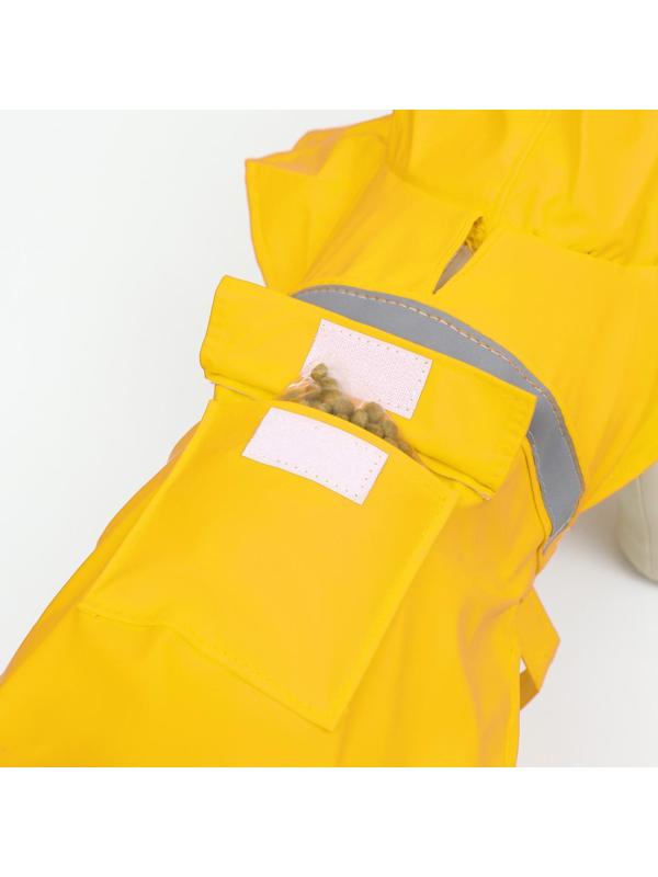 Дождевик для собак, размер L (ДС 30-35, ОГ 38-43, ОШ 26-31 см), жёлтый