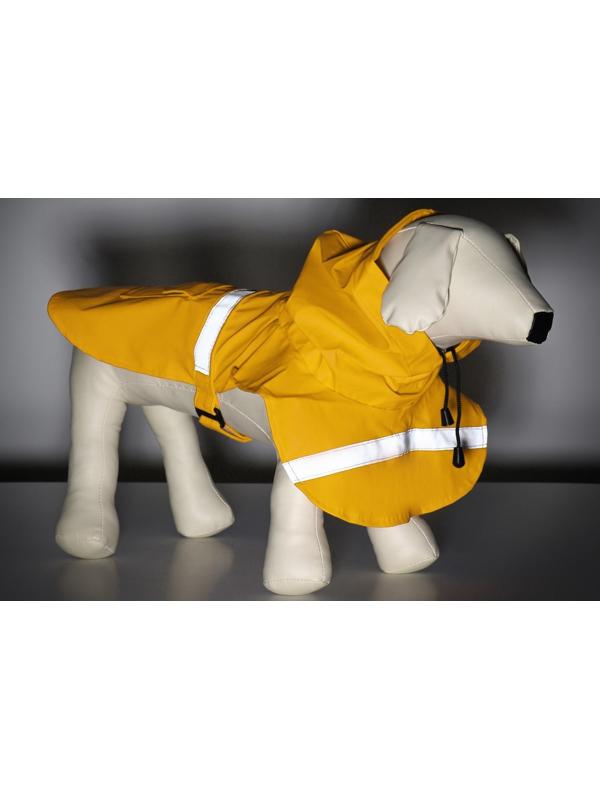 Дождевик для собак, размер L (ДС 30-35, ОГ 38-43, ОШ 26-31 см), жёлтый