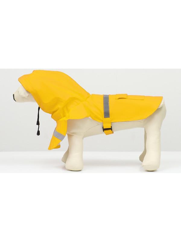 Дождевик для собак, размер L (ДС 30-35, ОГ 38-43, ОШ 26-31 см), жёлтый