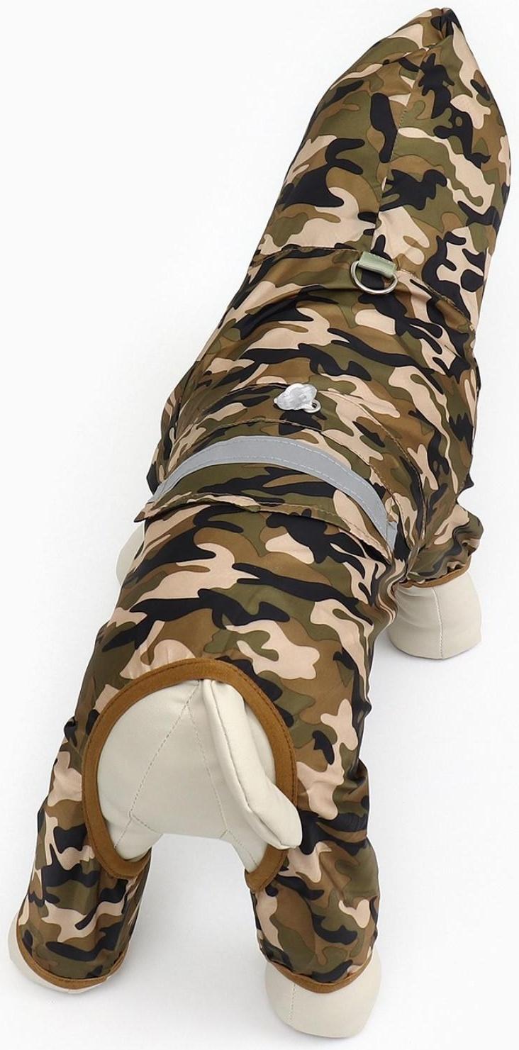 Комбинезон для собак, демисезонный с подкладом, размер ХS (ДС 22, Ог 34 см), камуфляжный