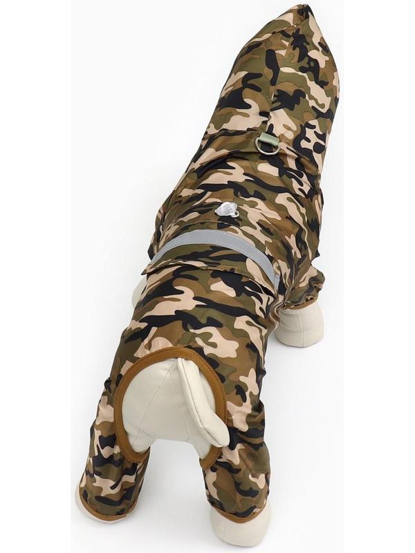 Комбинезон для собак, демисезонный с подкладом, размер ХS (ДС 22, Ог 34 см), камуфляжный