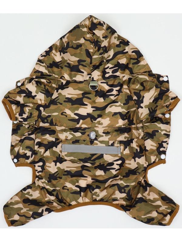 Комбинезон для собак, демисезонный с подкладом, размер ХS (ДС 22, Ог 34 см), камуфляжный