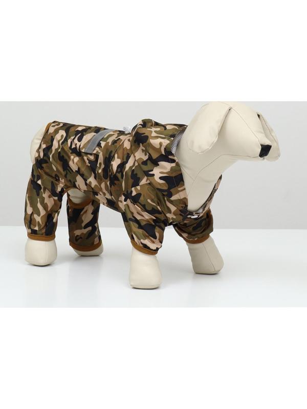 Комбинезон для собак, демисезонный с подкладом, размер ХS (ДС 22, Ог 34 см), камуфляжный