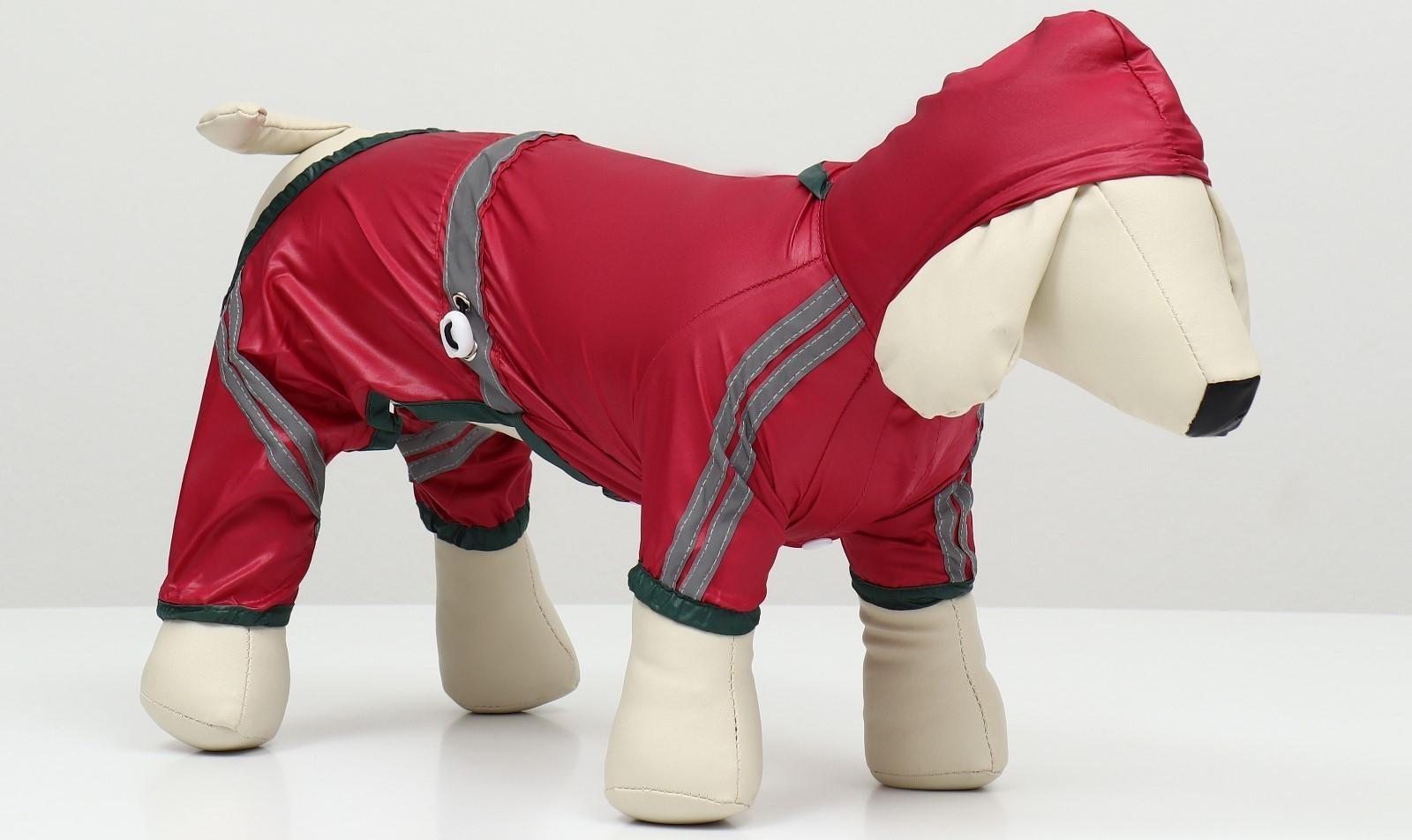 Комбинезон для собак, демисезонный, размер S (ДС 21-23, Ог 31-33, ОШ 23-25 см), красный