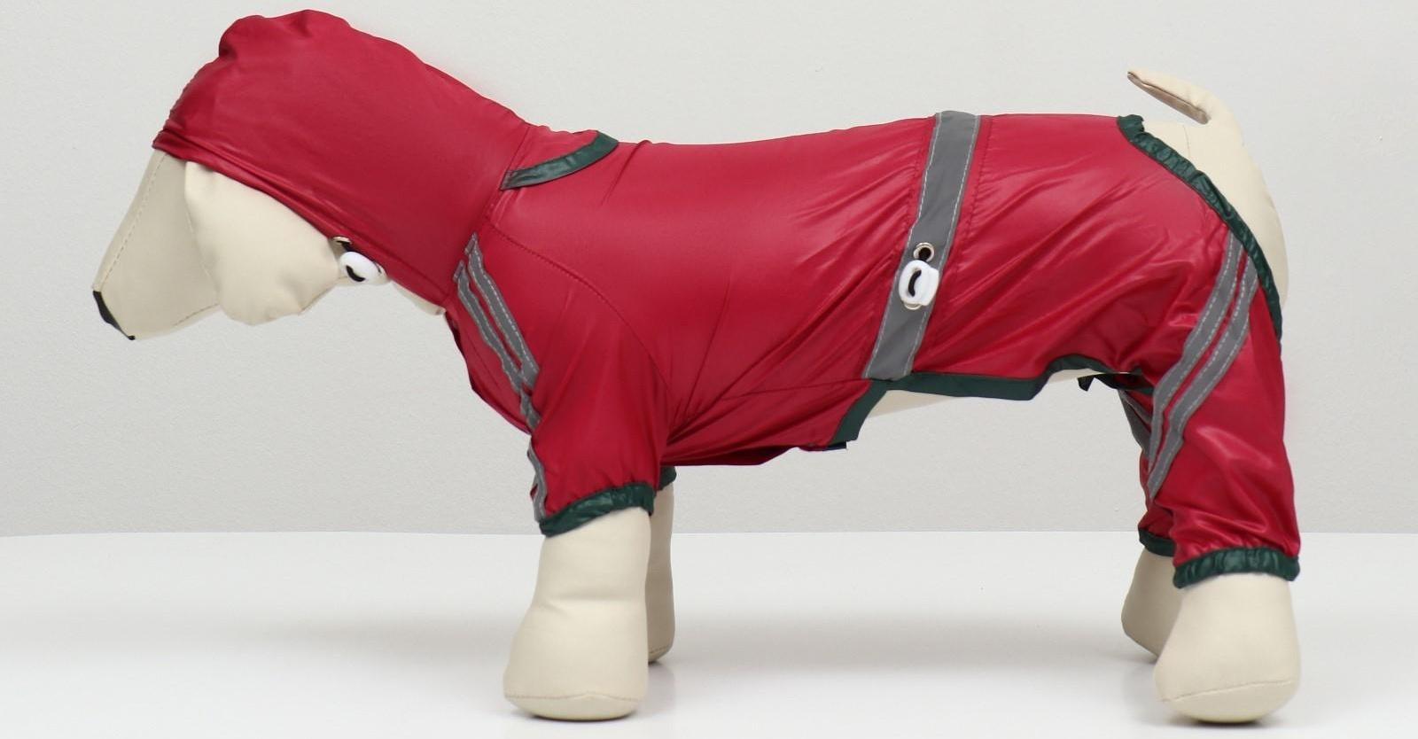 Комбинезон для собак, демисезонный, размер S (ДС 21-23, Ог 31-33, ОШ 23-25 см), красный