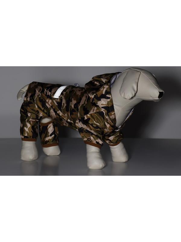 Комбинезон для собак, демисезонный с подкладом, размер S (ДС 25, Ог 37см), камуфляжный