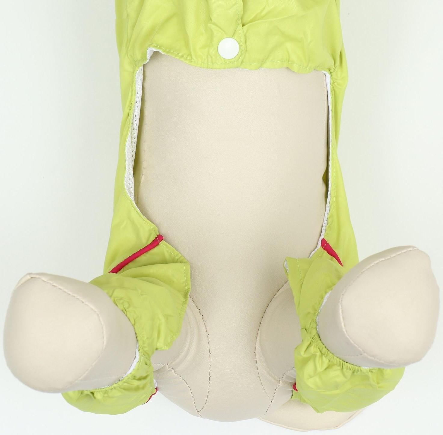 Комбинезон для собак, демисезонный с сумкой, размер S (ДС 25, Ог 33, ОШ 23 см), салатовый