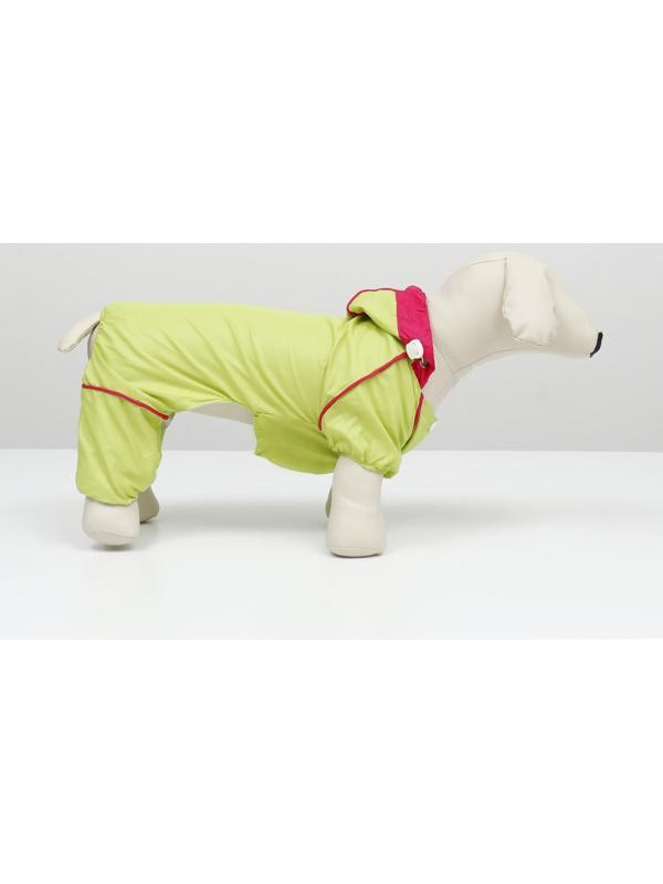 Комбинезон для собак, демисезонный с сумкой, размер S (ДС 25, Ог 33, ОШ 23 см), салатовый