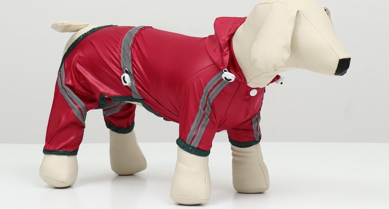 Комбинезон для собак, демисезонный, размер M (ДС 25-27, Ог 35-37, ОШ 27-29 см), красный