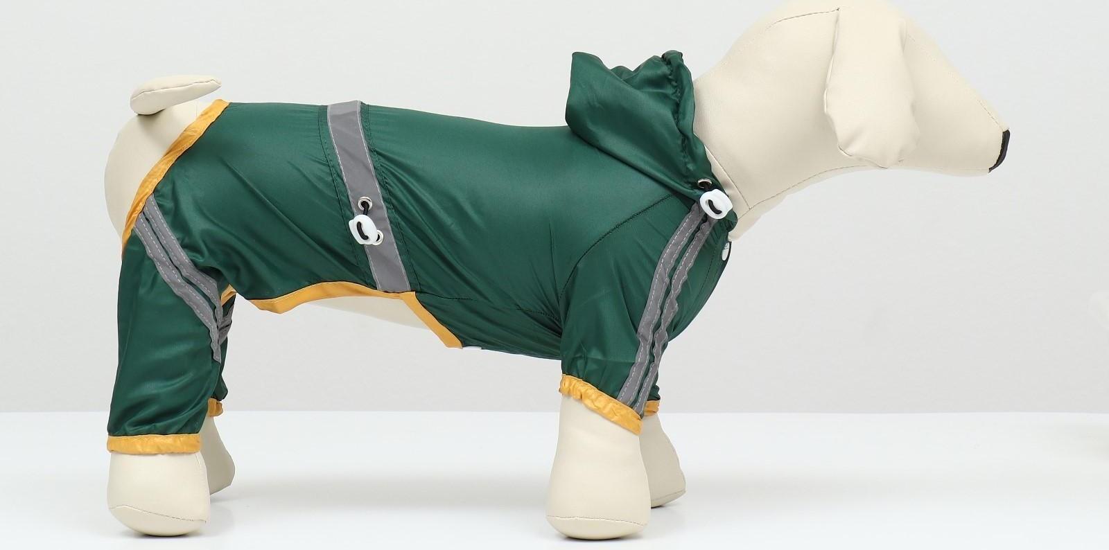 Комбинезон для собак, демисезонный, размер M (ДС 25-27, Ог 35-37, ОШ 27-29 см), зелёный