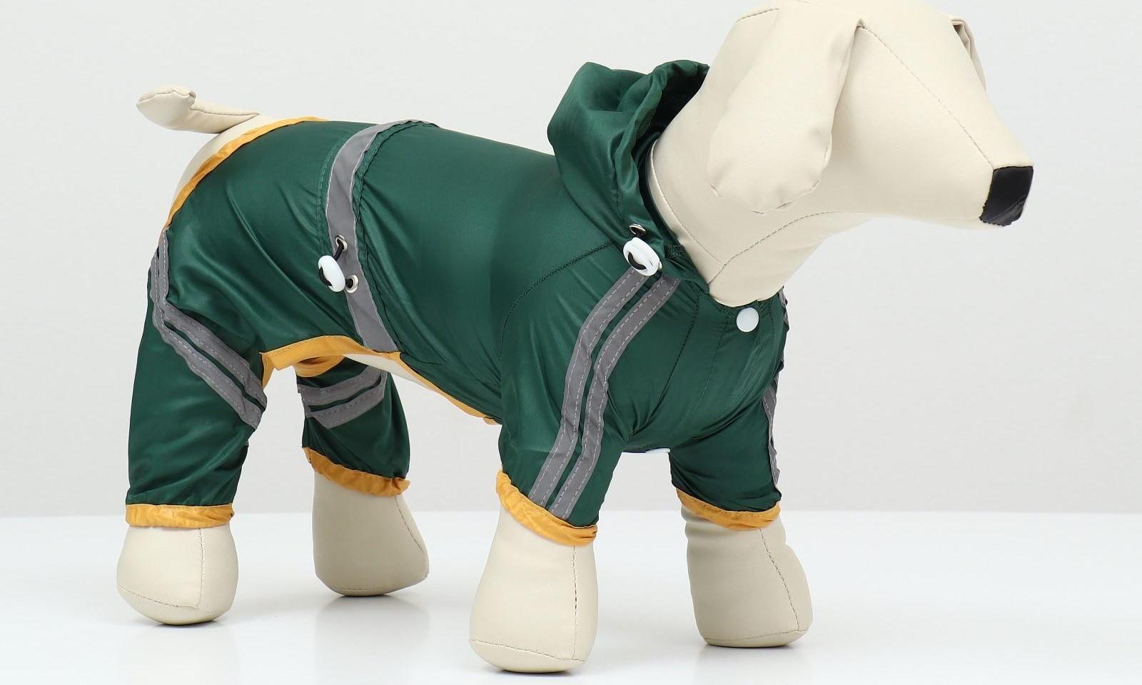 Комбинезон для собак, демисезонный, размер M (ДС 25-27, Ог 35-37, ОШ 27-29 см), зелёный