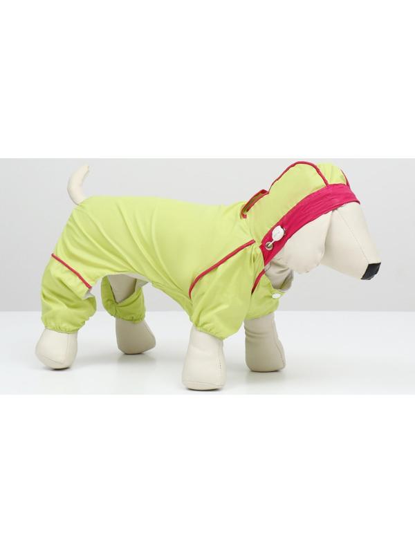 Комбинезон для собак, демисезонный с сумкой, размер М (ДС 29, Ог 37, ОШ 27 см), салатовый