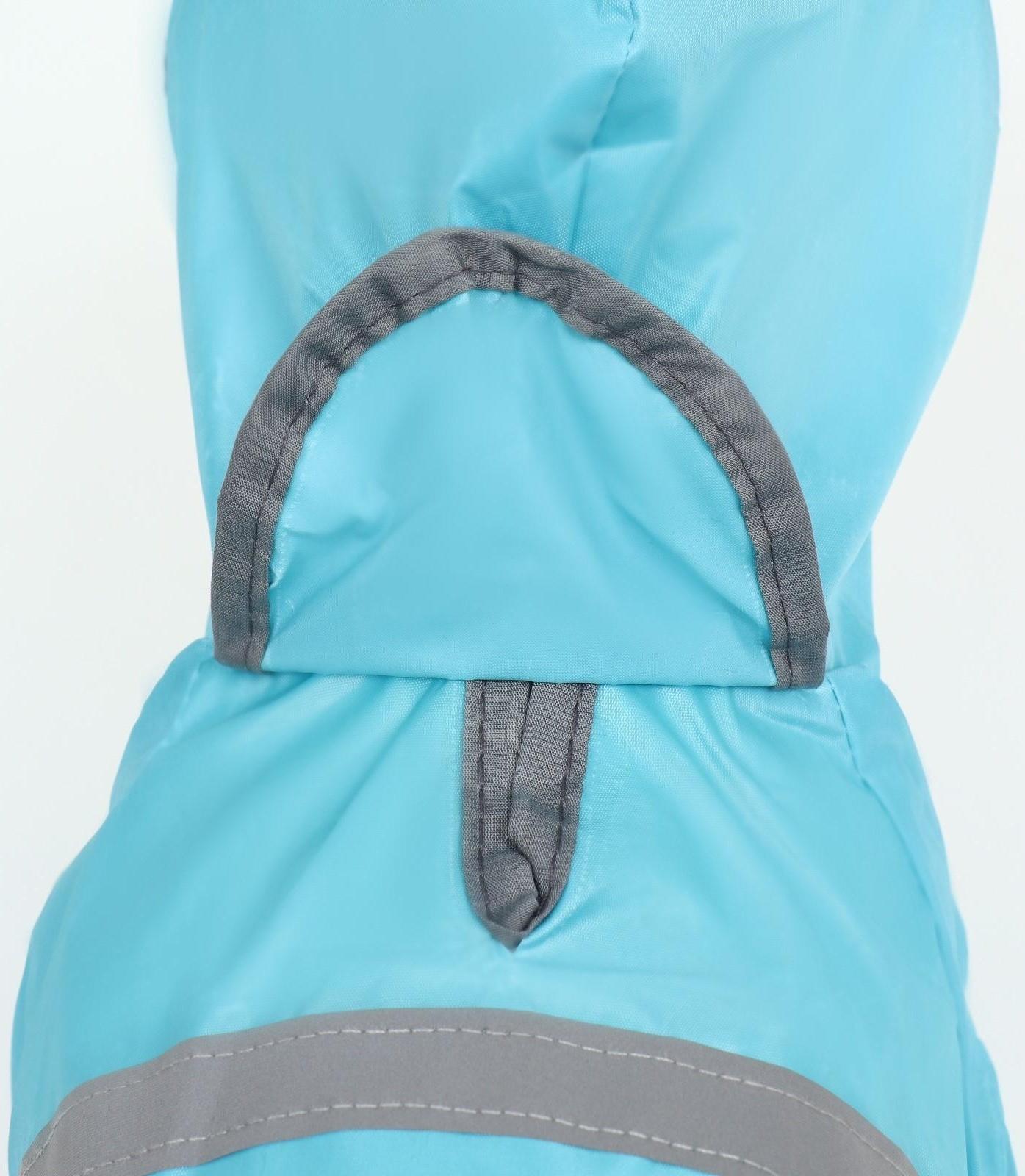 Комбинезон для собак, демисезонный с козырьком, размер М (ДС 32, Ог 45, ОШ 35 см), голубой