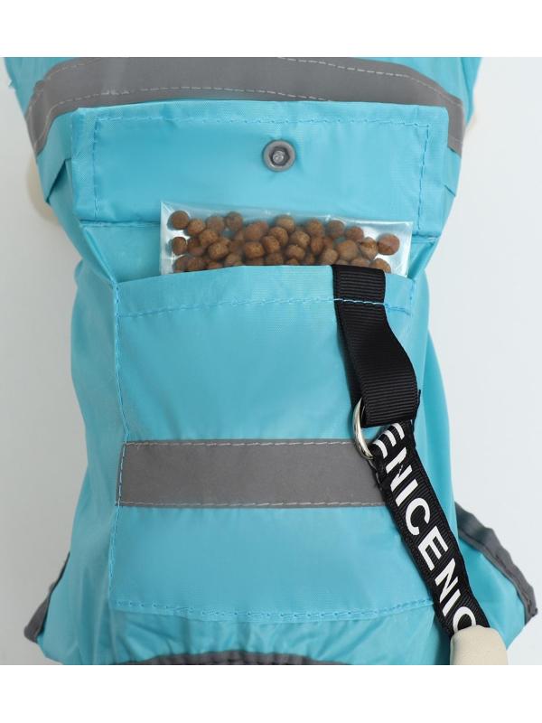 Комбинезон для собак, демисезонный с козырьком, размер М (ДС 32, Ог 45, ОШ 35 см), голубой