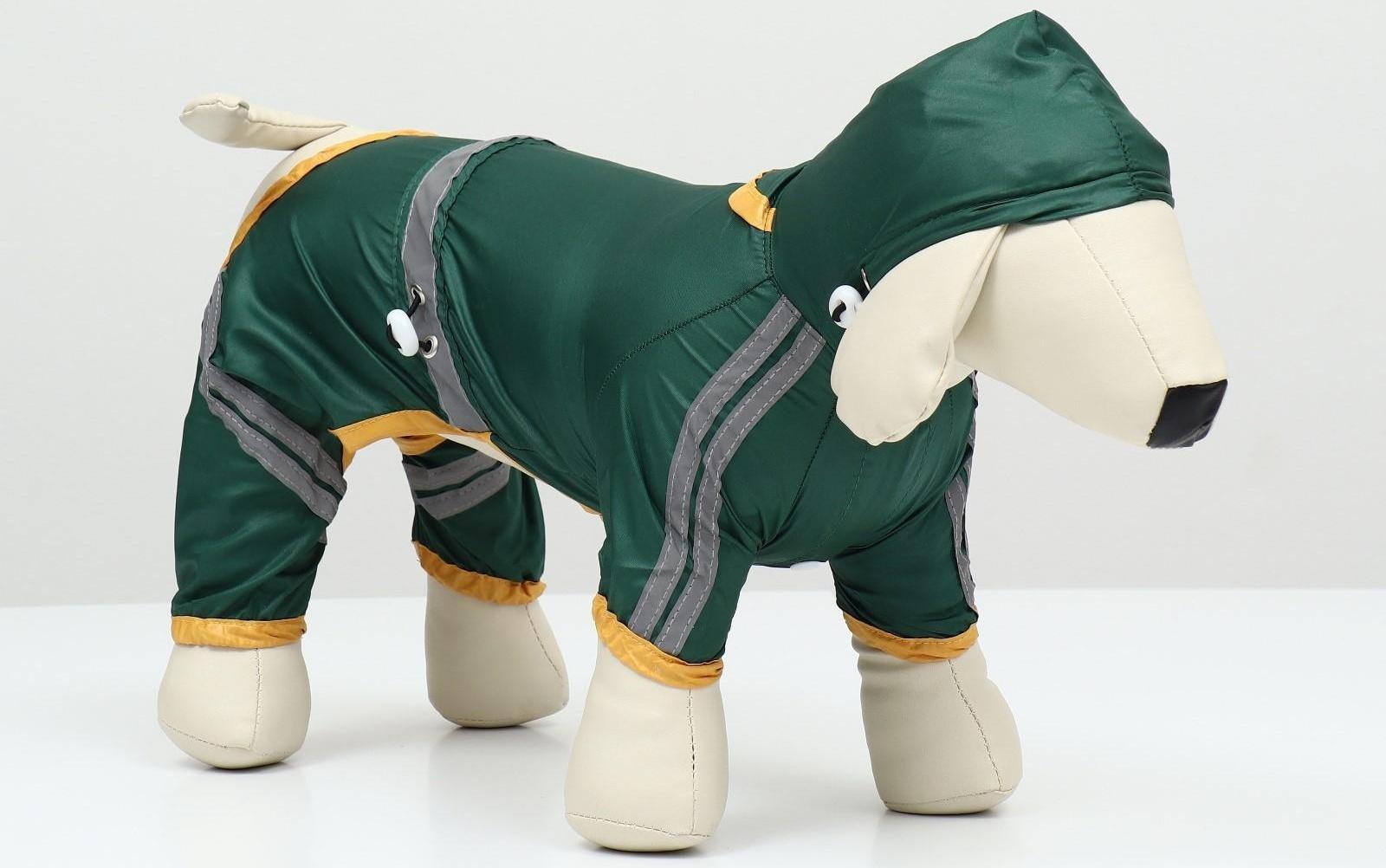 Комбинезон для собак, демисезонный, размер L (ДС 28-30, Ог 43-45, ОШ 31-33 см), зелёный