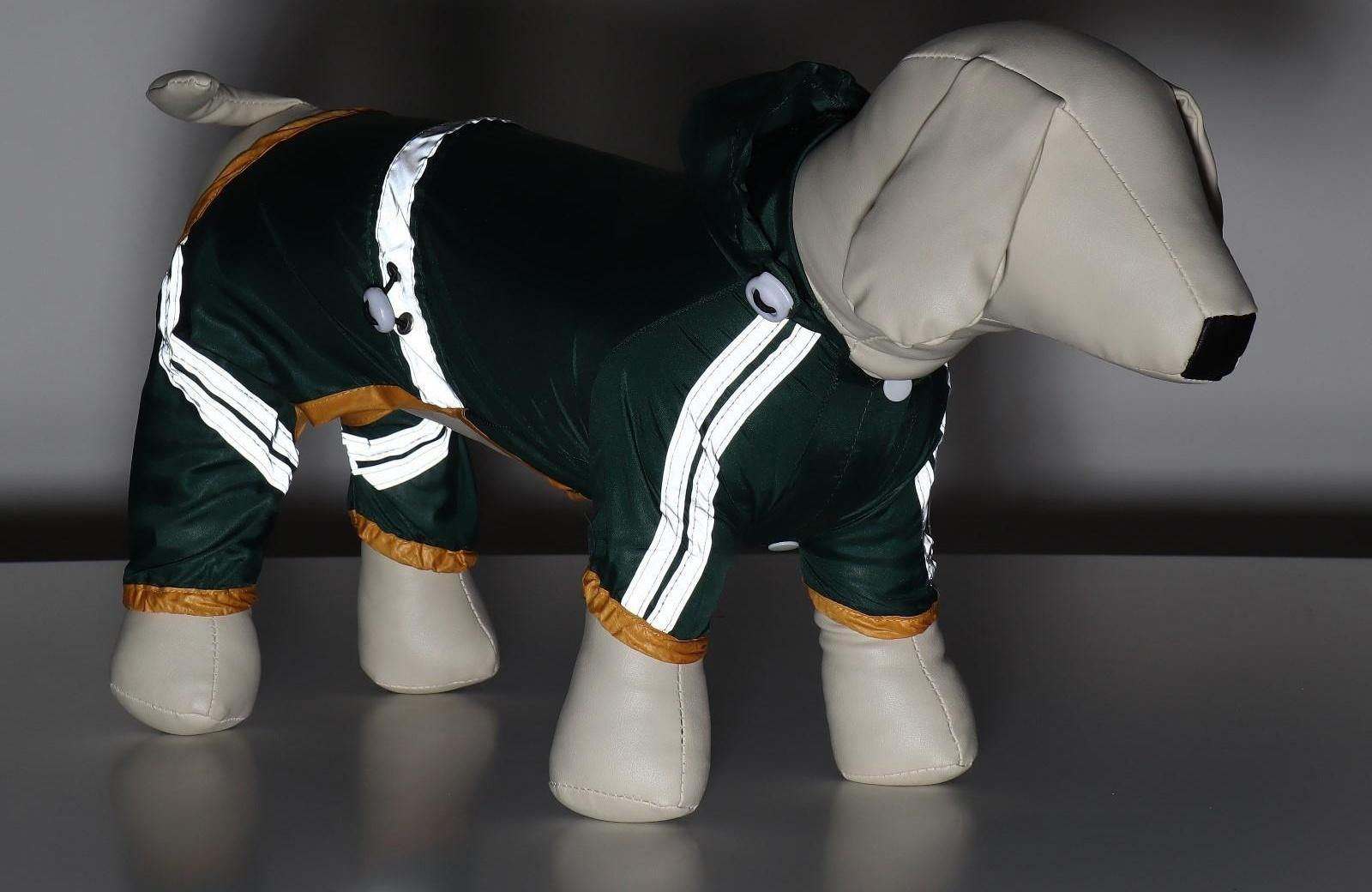 Комбинезон для собак, демисезонный, размер L (ДС 28-30, Ог 43-45, ОШ 31-33 см), зелёный