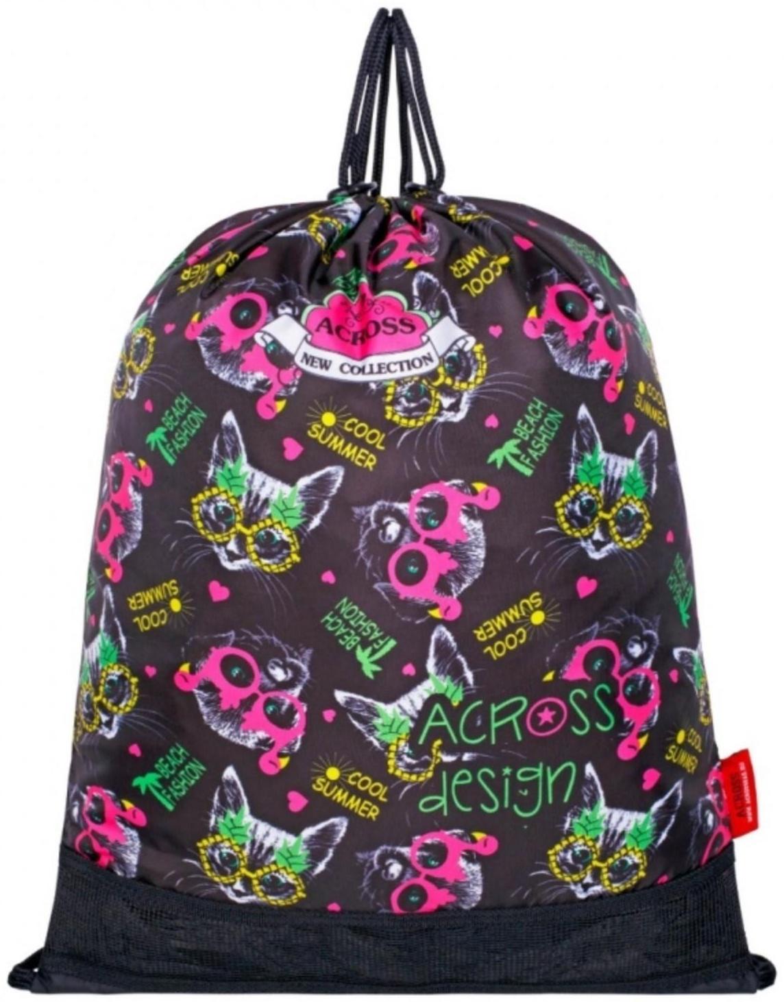 Рюкзак каркасный 39 х 29 х 17 см, Across 640, наполнение: мешок, чёрный/розовый ACR22-640-10