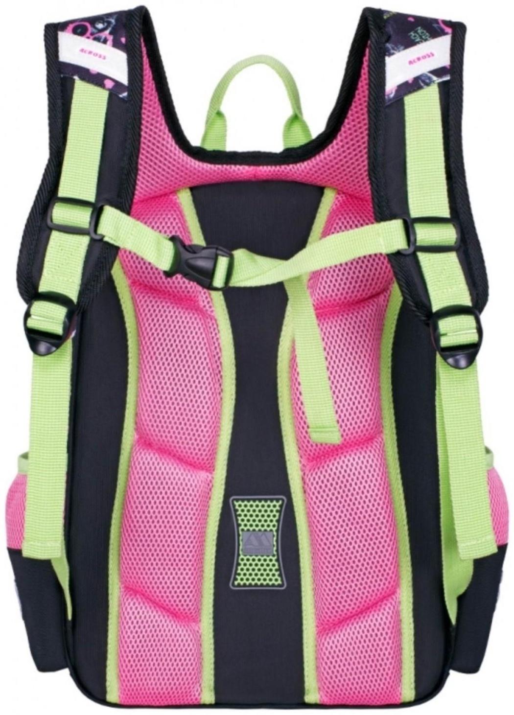 Рюкзак каркасный 39 х 29 х 17 см, Across 640, наполнение: мешок, чёрный/розовый ACR22-640-10