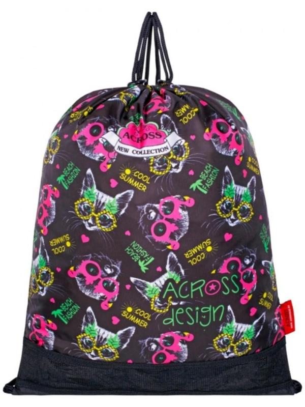 Рюкзак каркасный 39 х 29 х 17 см, Across 640, наполнение: мешок, чёрный/розовый ACR22-640-10