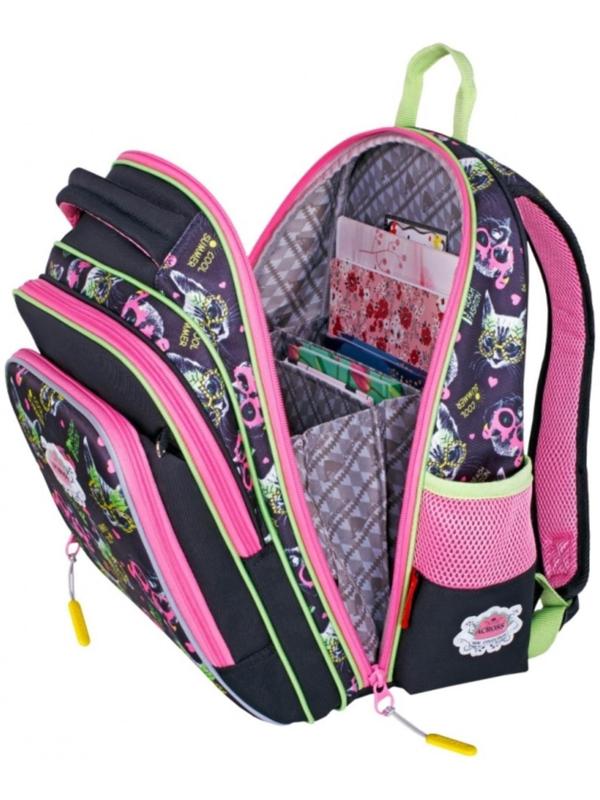 Рюкзак каркасный 39 х 29 х 17 см, Across 640, наполнение: мешок, чёрный/розовый ACR22-640-10