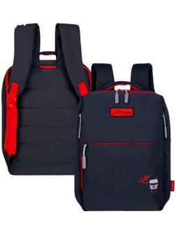 Рюкзак молодежный 39 х 26 х 10 см, эргономичная спинка, Across G6, чёрный/красный G-6-3