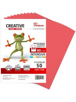 Бумага цветная А4 100л Интенсив Креатив, цв розовый, 80г/м2 БИ-100роз