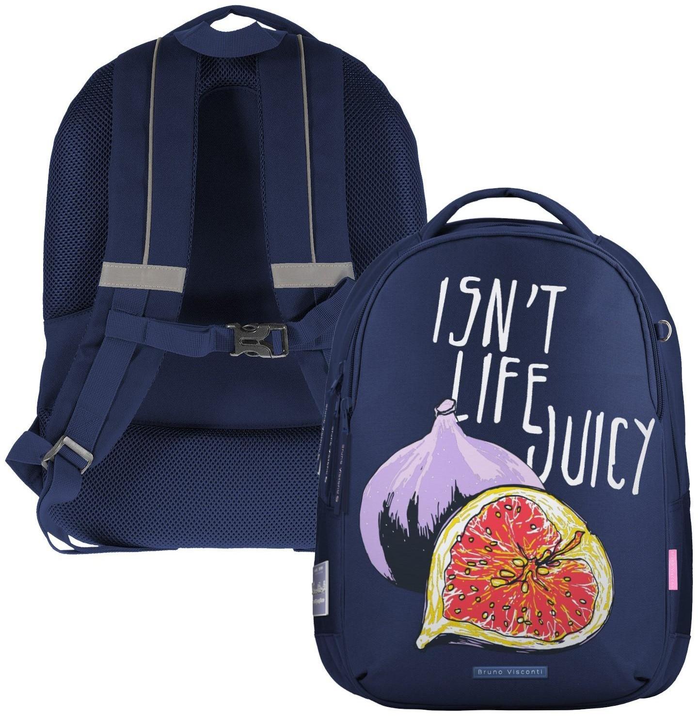 Рюкзак молодежный, 42 х 31 х 14 см, эргономичная спинка, Bruno Visconti 12-008, + пенал 