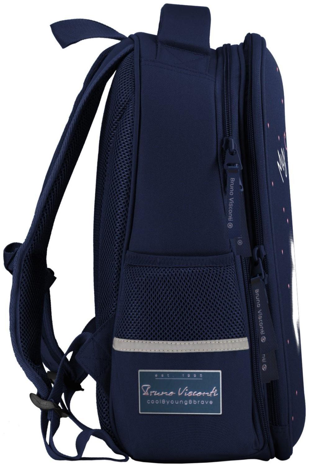 Рюкзак каркасный, 38 х 30 х 20 см, Bruno Visconti 12-001, + пенал, MY CUTE BUNNY