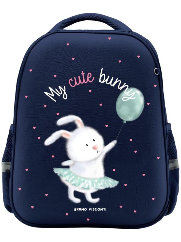 Рюкзак каркасный, 38 х 30 х 20 см, Bruno Visconti 12-001, + пенал, MY CUTE BUNNY