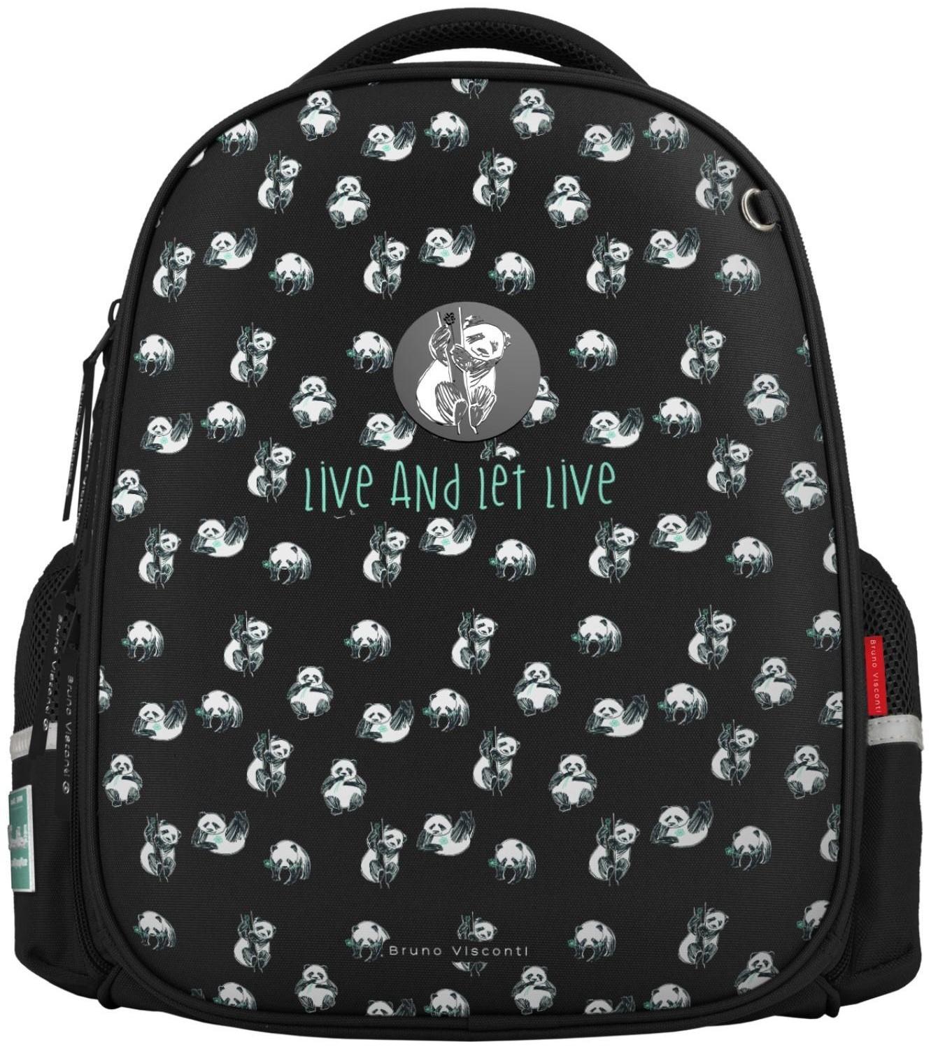 Рюкзак каркасный, 38 х 30 х 20 см, Bruno Visconti 12-001, + пенал 