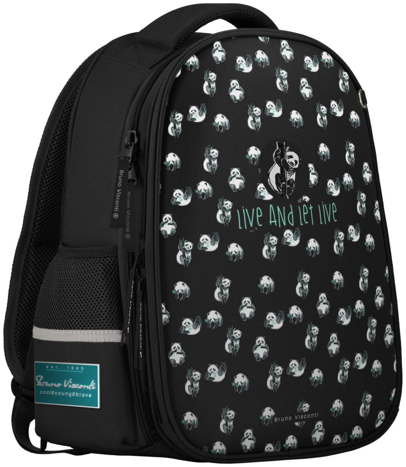 Рюкзак каркасный, 38 х 30 х 20 см, Bruno Visconti 12-001, + пенал 