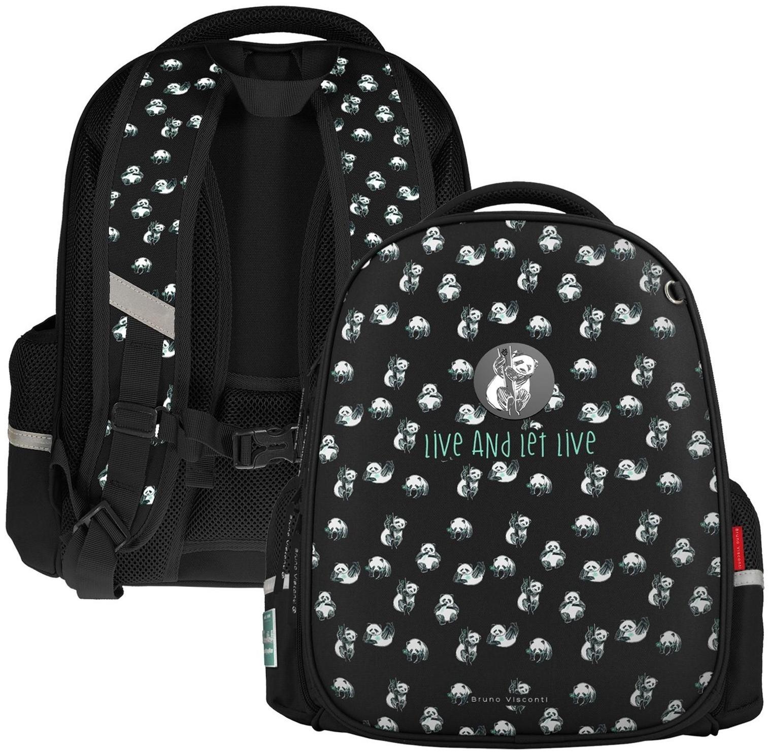 Рюкзак каркасный, 38 х 30 х 20 см, Bruno Visconti 12-001, + пенал 