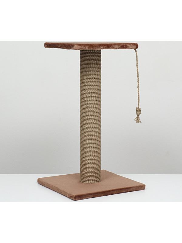 Когтеточка-столбик, Ø10, с площадкой, КД-37, джут 35 х 35 х 64